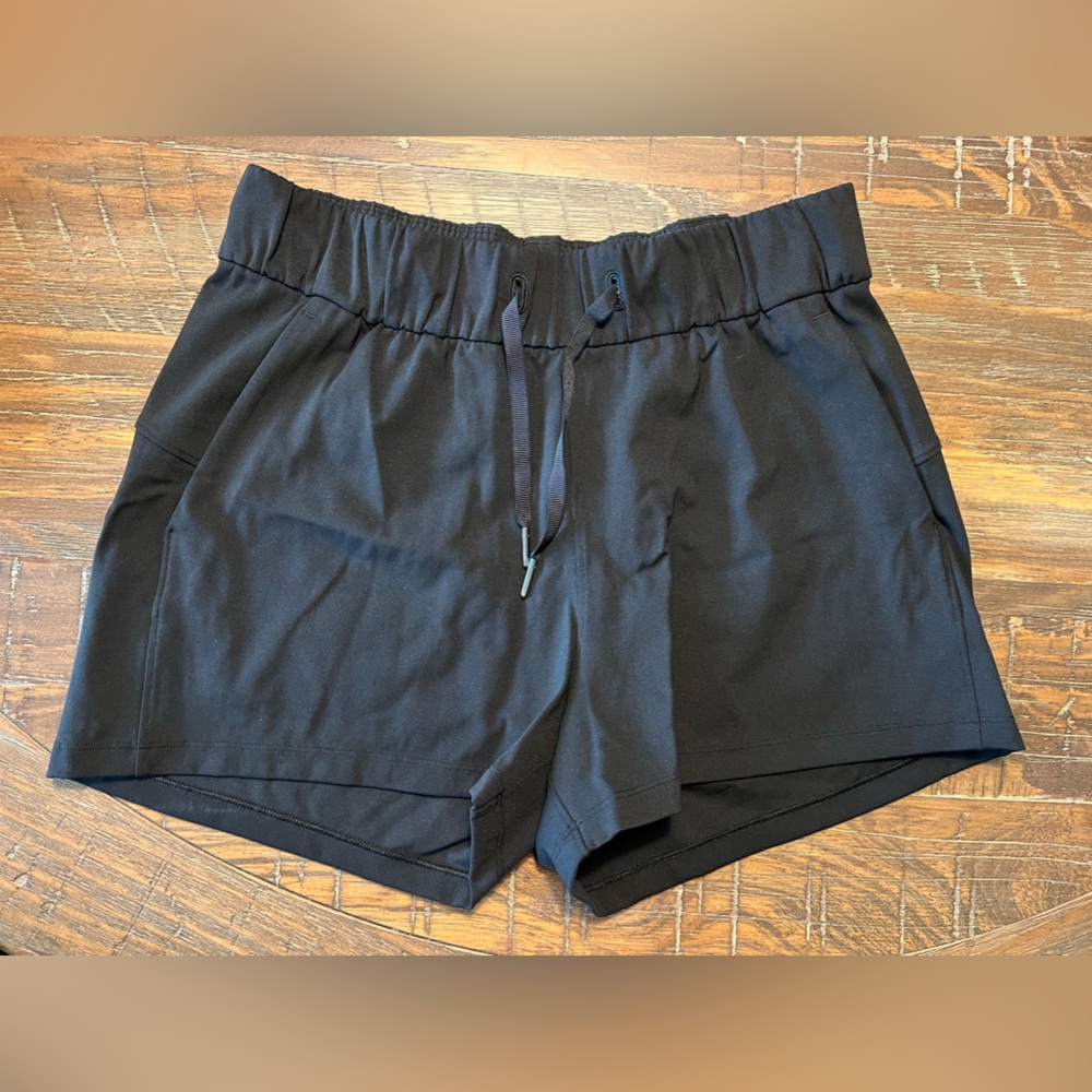 Lululemon everyday black drawstring short. Size 6.